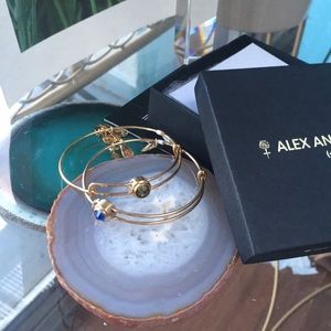 Alex And Ani (+) Energy Gold Charm Bracelets (2)